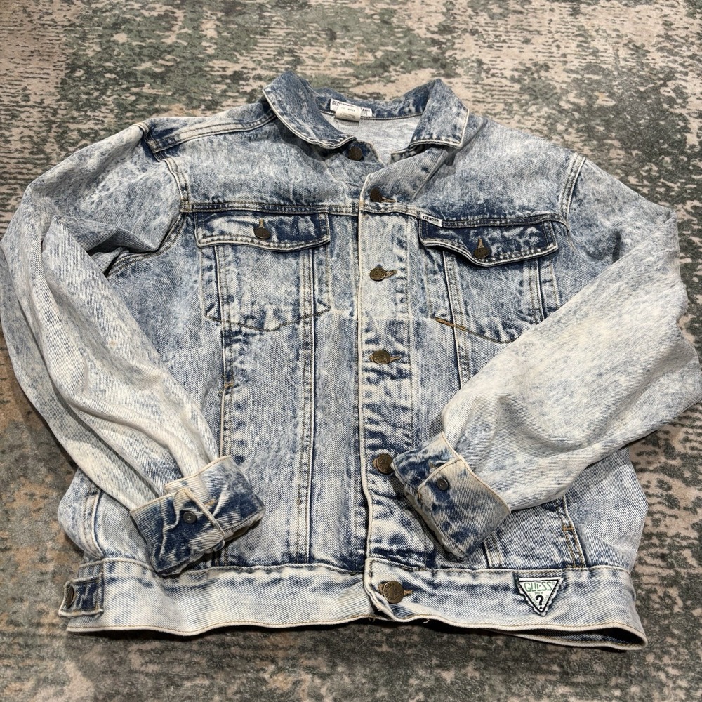 vintage Guess by Georges Marciano acid-washed denim‎ jacket Made In USA Medium